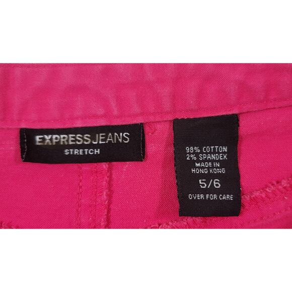 Express Jeans Pink  Denim Mini Skirt 5 6 Stretch 5 Pocket design - Picture 3 of 3